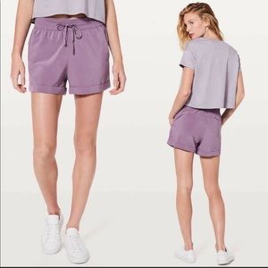 Lululemon Spring Break Away Shorts 4 way stretch 3” smoked mulberry